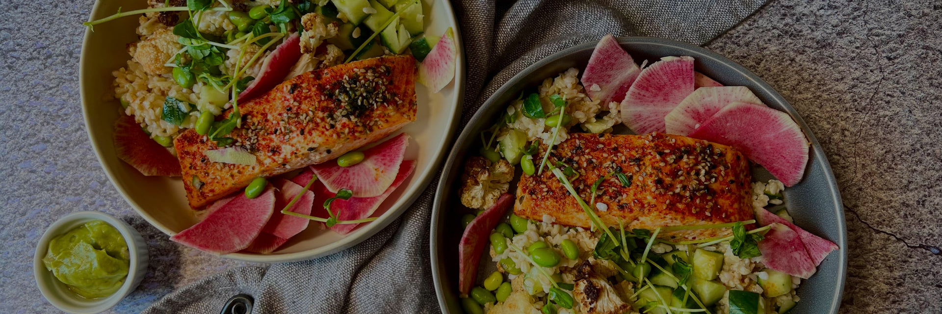 Fresh prepared meal bowls